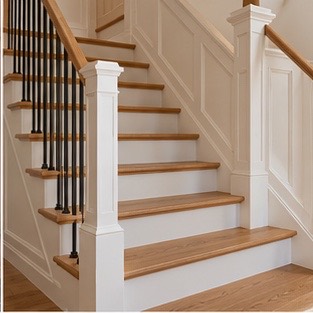 Staircase with carefully finished timber treads