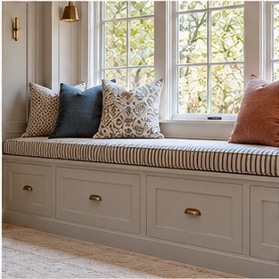 Window seat with fitted storage below