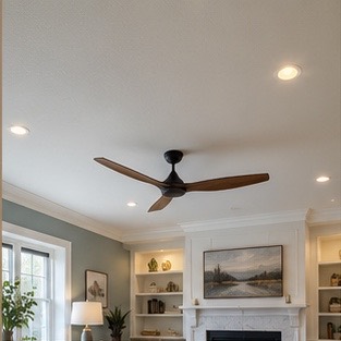 Repaired living-room ceiling with a matte finish