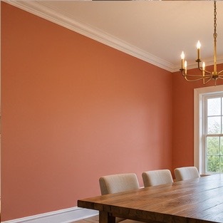 Finished dining-room wall before decorating