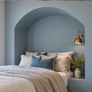Restored bedroom alcove