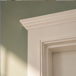 Repaired plaster wall with crisp trim