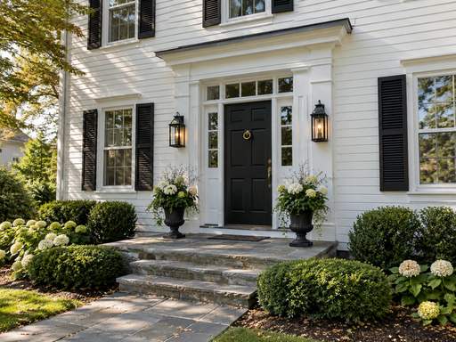 Finished exterior door and trim detail — Connecticut residential design inspiration