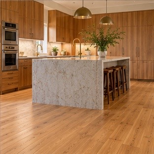 Warm maple kitchen floor