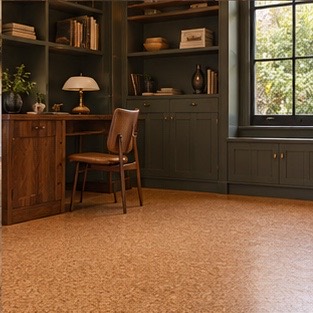 Cork study flooring