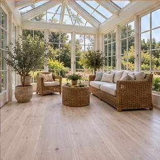 Light plank sunroom flooring